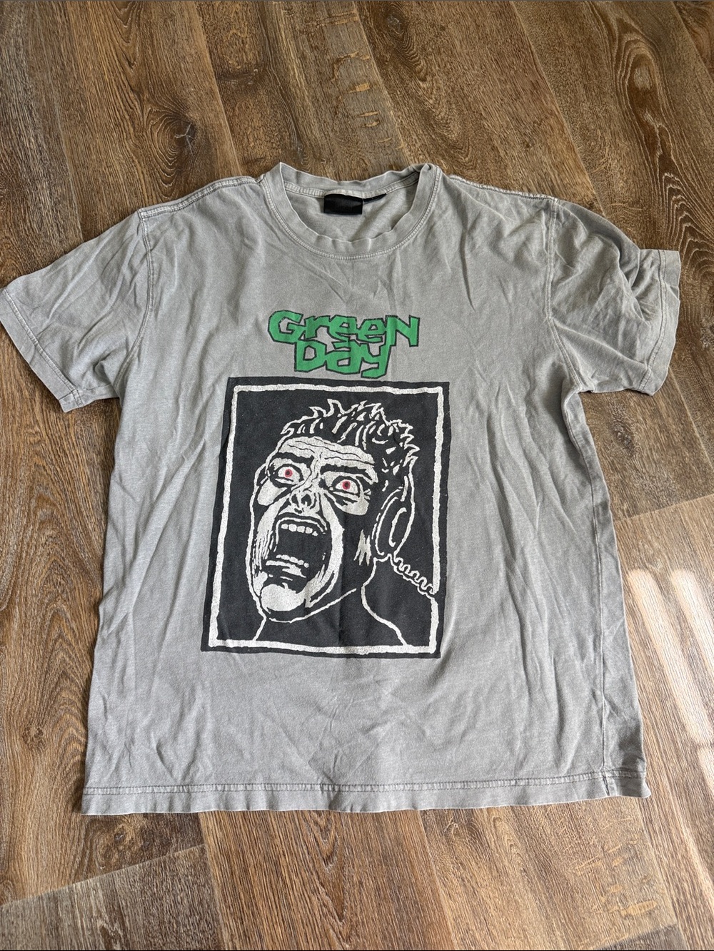 Men's Graphic Tee - Gray with Green Logo
